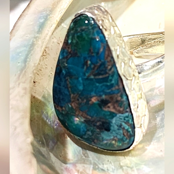 Jewelry - Copper Turquoise Gemstone Ring! Huge!